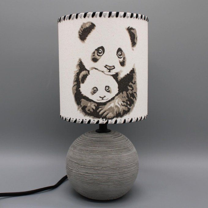 Lampe avec abat-jour en sable - Douceur de panda